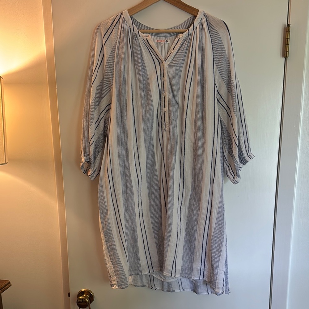 Striped Blue and White Tunic Dress